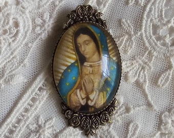 Our Lady of Guadalupe Cameo Brooch, Mary Mother of Jesus, Nicholas Enriquez, Ca. 1773, Give the Timeless Gift of Fine Art!