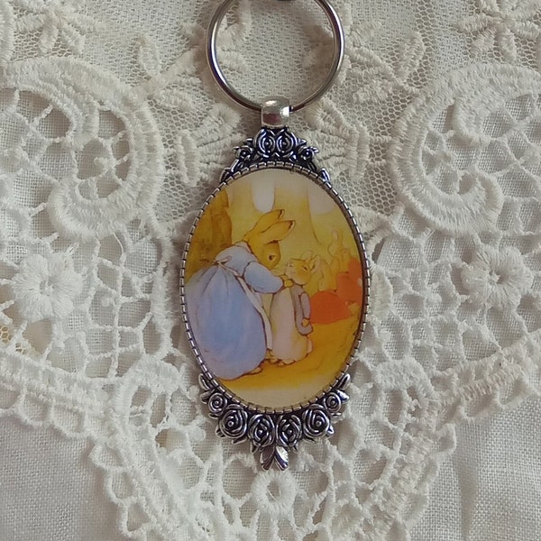 Peter Rabbit Gift, Peter Rabbit Keychain, Purse Accessory, Backpack Decoration, Shower Gift, Key Chain for Backpack or Purse, Timeless!