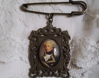 Lafayette Cameo Brooch: Revolutionary War Portrait, Antiqued Bronze Setting, DAR, Wonderful Gift, Fine Art Jewelry, For Your Timeless Style!