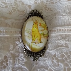 Peter Rabbit, Beatrix Potter Cameo Brooch, Easter Gift, Birthday Gift, Shower, Ostara, or Anytime Gift Giving Ready, Timeless Gift for Her!