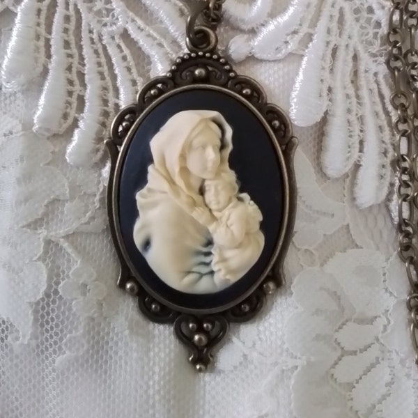 Mother and Child, Madonna & Child, Limited Edition Victorian Cameo Pendant, Gift Ready, Gift For Mother, Mother Jewelry, Timeless Gift!