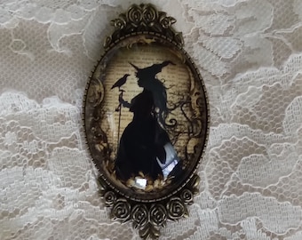 Victorian Witches Brooch, Halloween or Anytime, Inspired Gift, Samhain, Full Moon, Practical Magick-ly, Gift Ready, Timeless!
