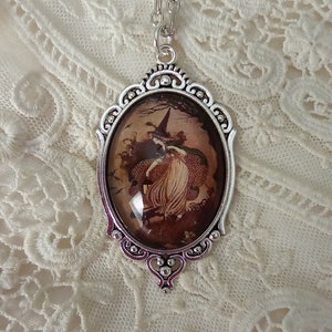 Victorian Witches Pendant, Practical Magick-ally, Halloween or Anytime, Fresh Vintage Style, Inspired Gift For Her, Gift Ready, Samhain Eve