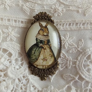 Victorian Rabbit Gift, Rabbit Jewelry, Rabbit Brooch, Bunny Gift, Bunny Jewelry, Bunny Brooch, Victorian Bunny,Anthropomorphic Art,Timeless!