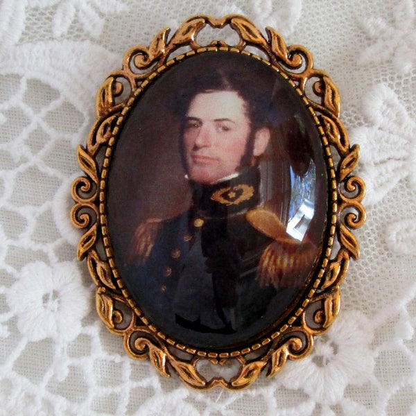 General Robert E. Lee, Cameo Brooch, Mexican War Portrait,Historical Image,Gift Giving Ready