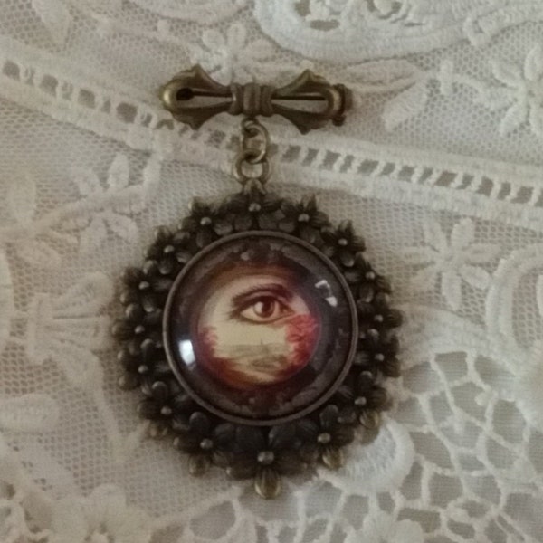 Victorian Lover's Eye Cameo Brooch, Gift Ready Gift for Her, Victorian Jewelry, Victorian Keepsake Vintage Heirloom Jewelry, Timeless Gift!