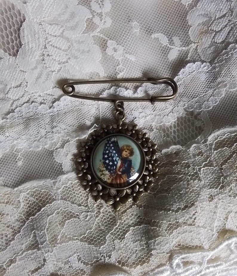 Vintage Americana Cameo Brooch: Patriotic Jewelry, DAR, Memorial Gift, Wonderful Gift, Fine Art Jewelry, For Your Timeless Style! image 18
