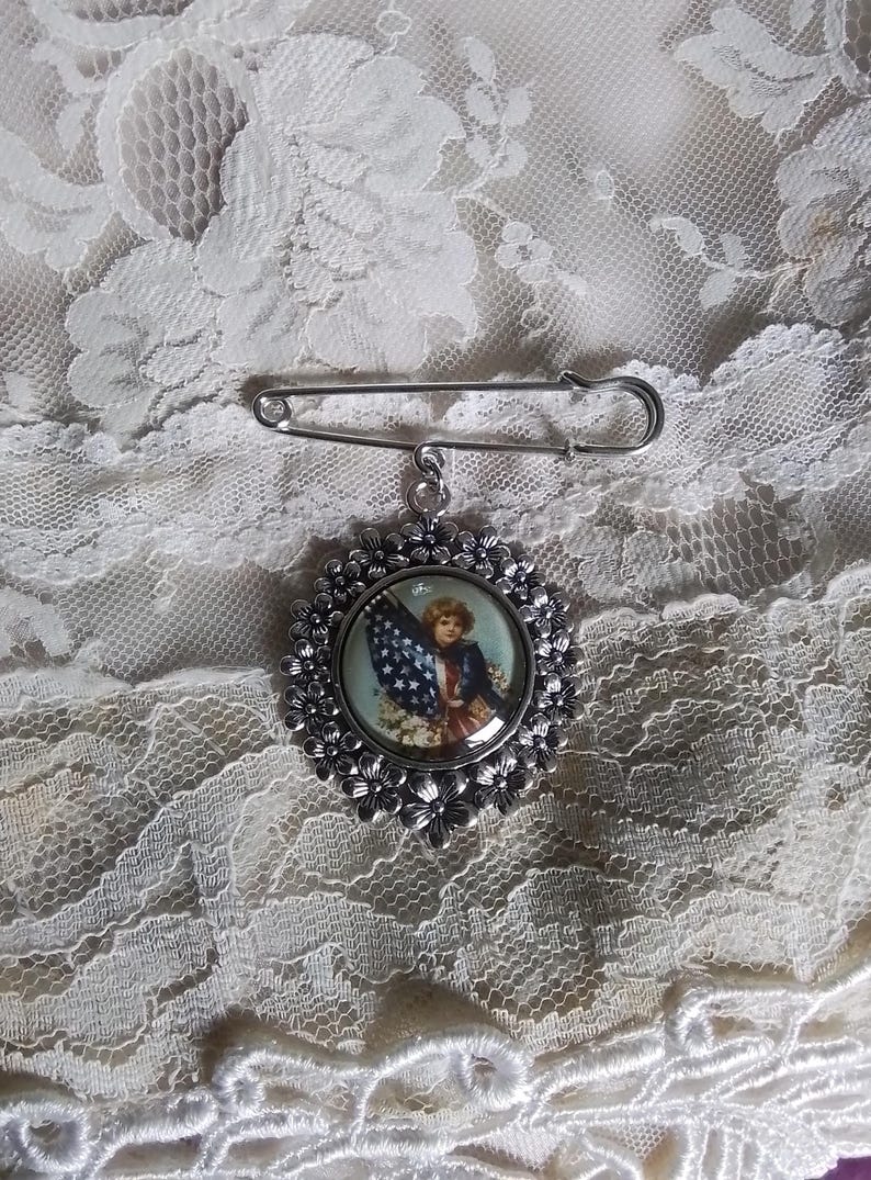 Vintage Americana Cameo Brooch: Patriotic Jewelry, DAR, Memorial Gift, Wonderful Gift, Fine Art Jewelry, For Your Timeless Style! image 14