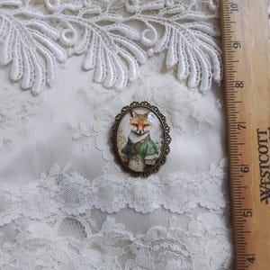 Victorian Fox Brooch: Anthropomorphic Art Jewelry, Wonderful Gift, Fine Art Jewelry, Fox Lover Gift, For Your Timeless Style! afbeelding 4