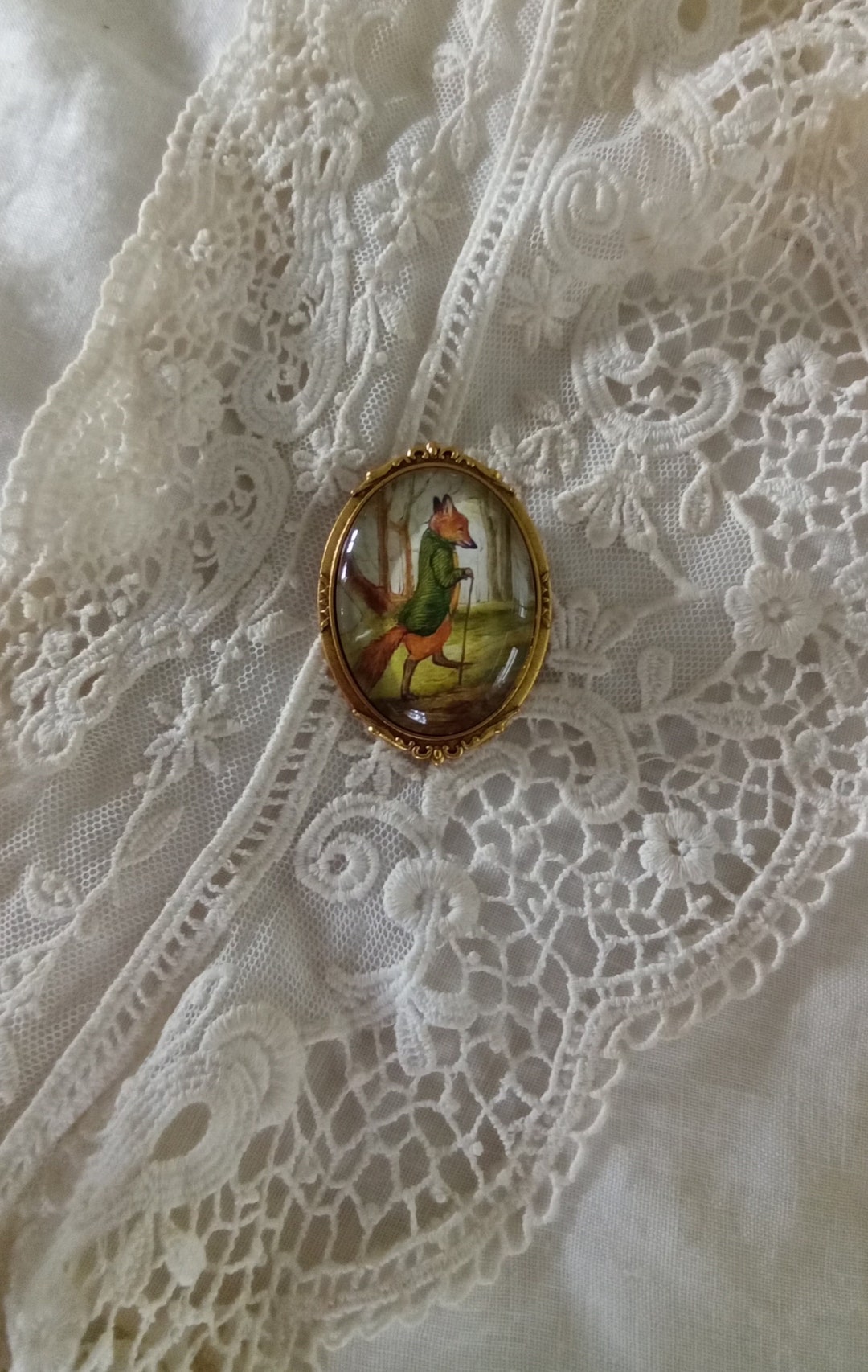 Mr. Tod Beatrix Potter Peter Rabbit Jewelry Cameo Brooch - Etsy