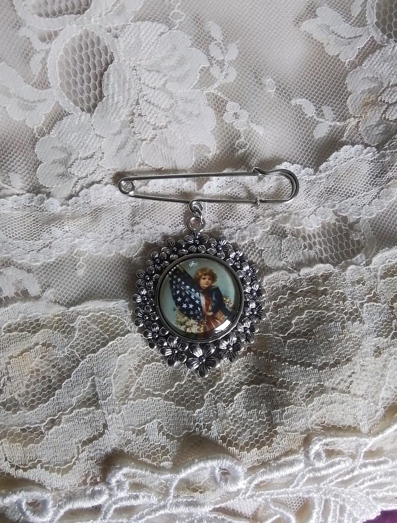 Vintage Americana Cameo Brooch: Patriotic Jewelry, DAR, Memorial Gift, Wonderful Gift, Fine Art Jewelry, For Your Timeless Style! image 16