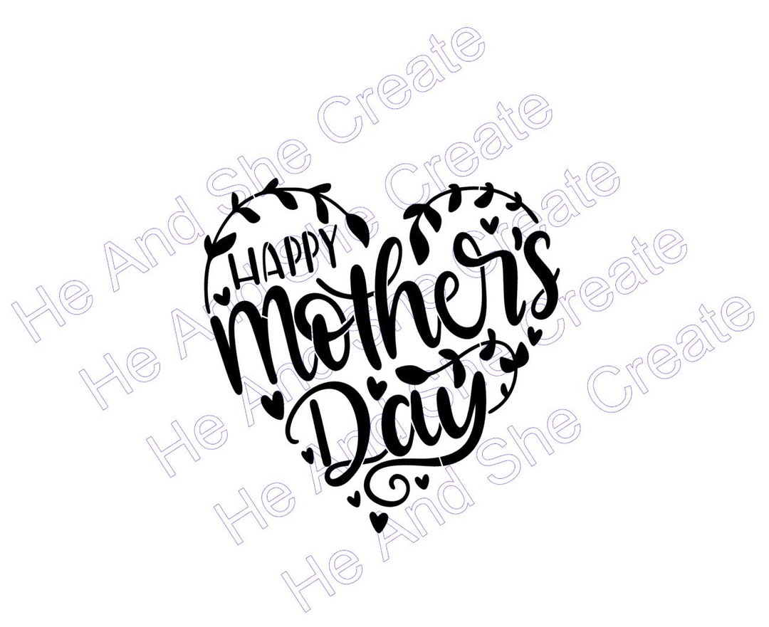 Mother's Day Heart Stencil, Mom Stencil. Mom Heart - Etsy