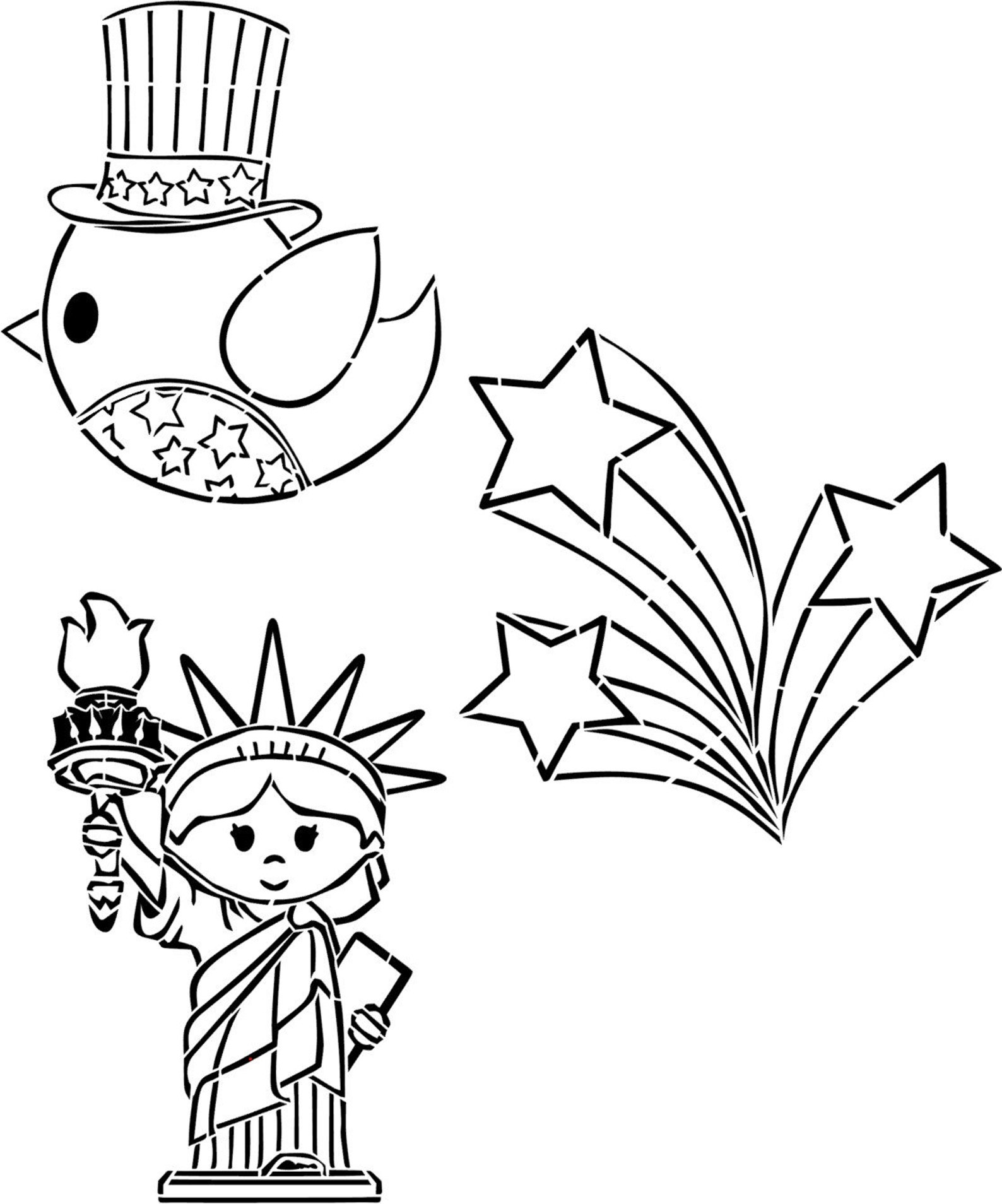 4th of July Stencils Fireworks Lady Liberty - Etsy