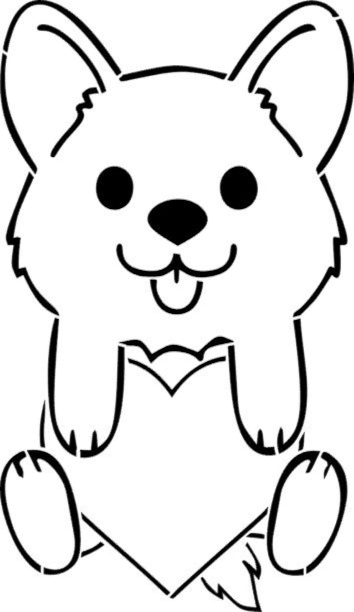 Stencil Dog Stencil Cute Animal PYO Stencil Etsy Sweden