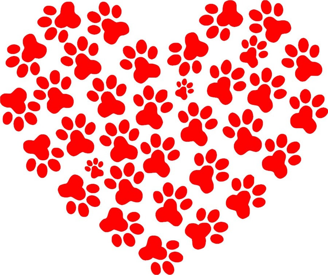Heart Paw Print Stencil, Valentine's Day Stencil - Etsy