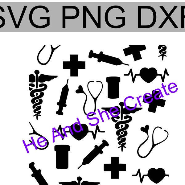 DIGITAL Medical Background Stencil, Nurse, Doctor