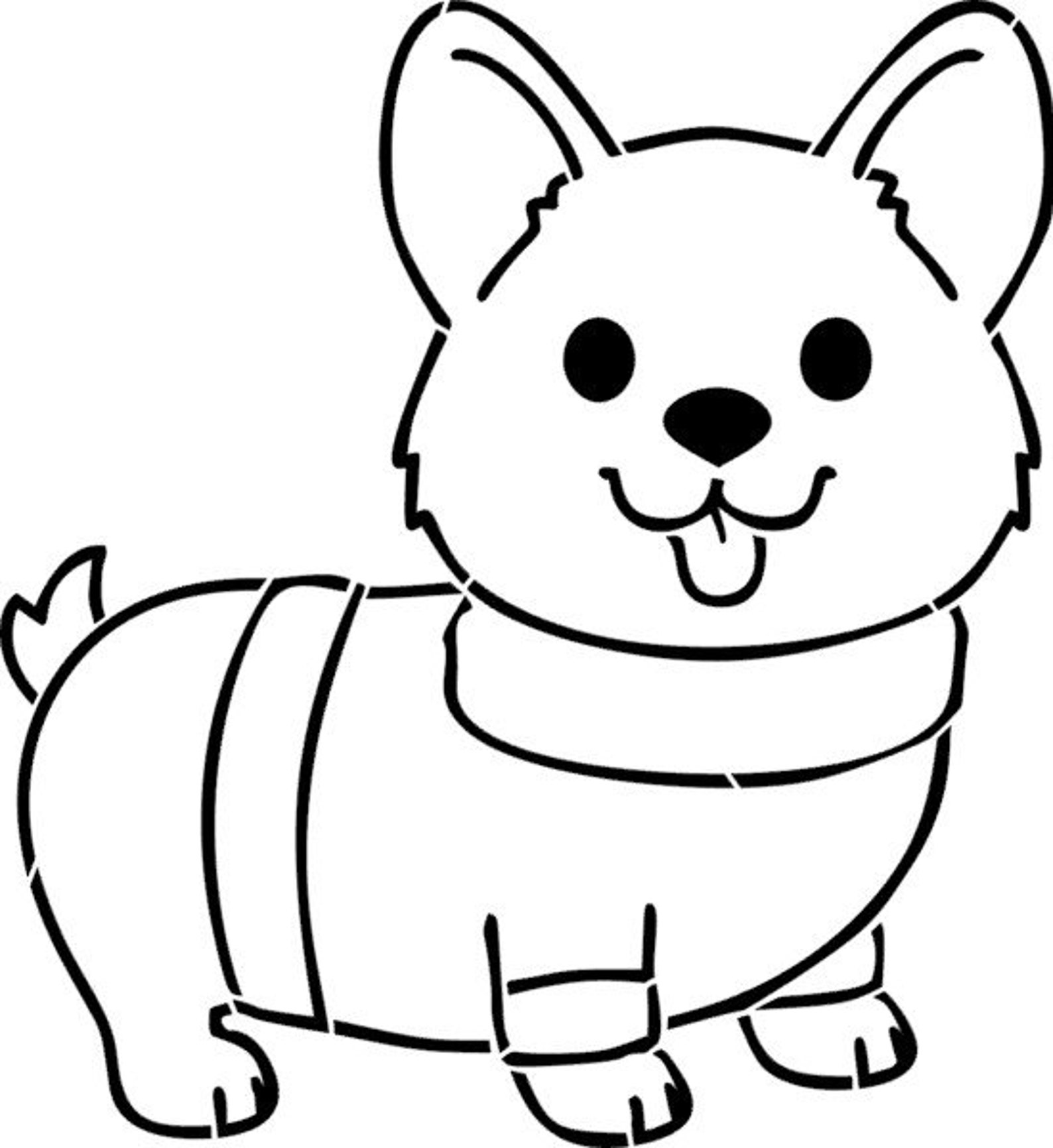 Stencil Dog Stencil Cute Animal PYO Stencil Etsy Sweden