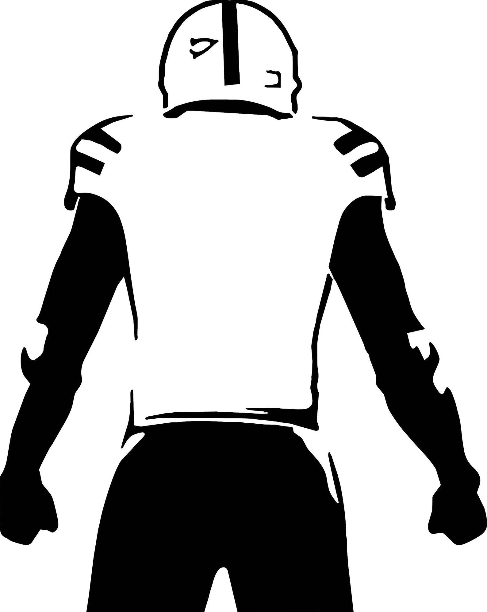 Football Player Stencil Football Player Silhouette Etsy
