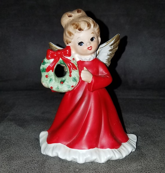 Vintage Napco Christmas Angels W/wreath X6964 - Etsy