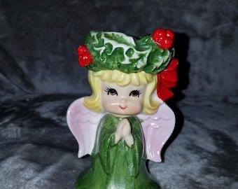 Vintage Christmas Lefton Angel Candle Holder