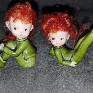 Vintage Set of 2 Red Headed Elves