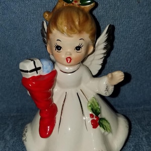Vintage Josep Original Christmas Angel Girl W/Stocking