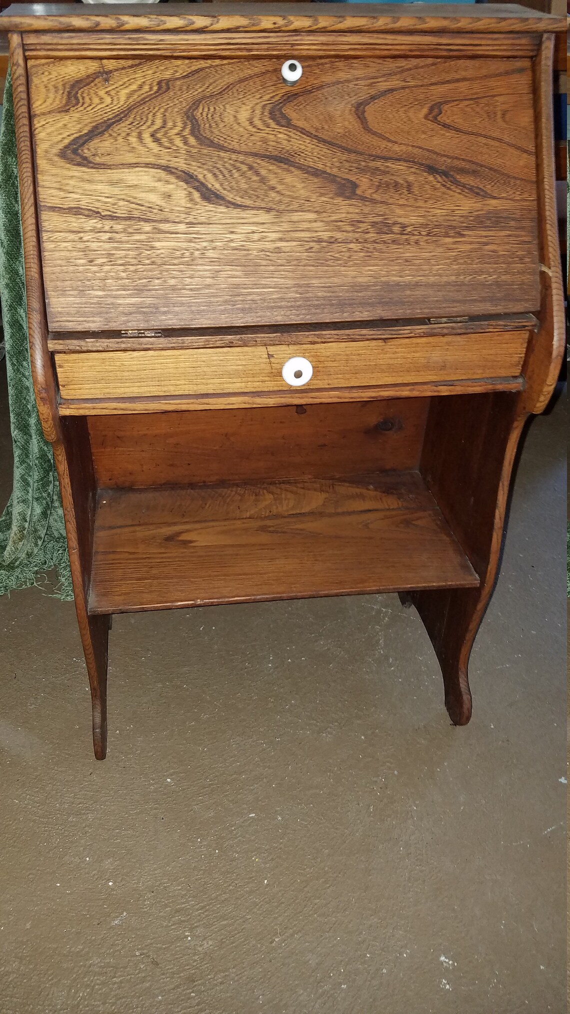 Antique Oak Childs Slant Top Desk Etsy