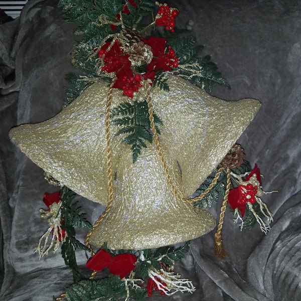 Vintage Large 3 Bell Christmas Decoration