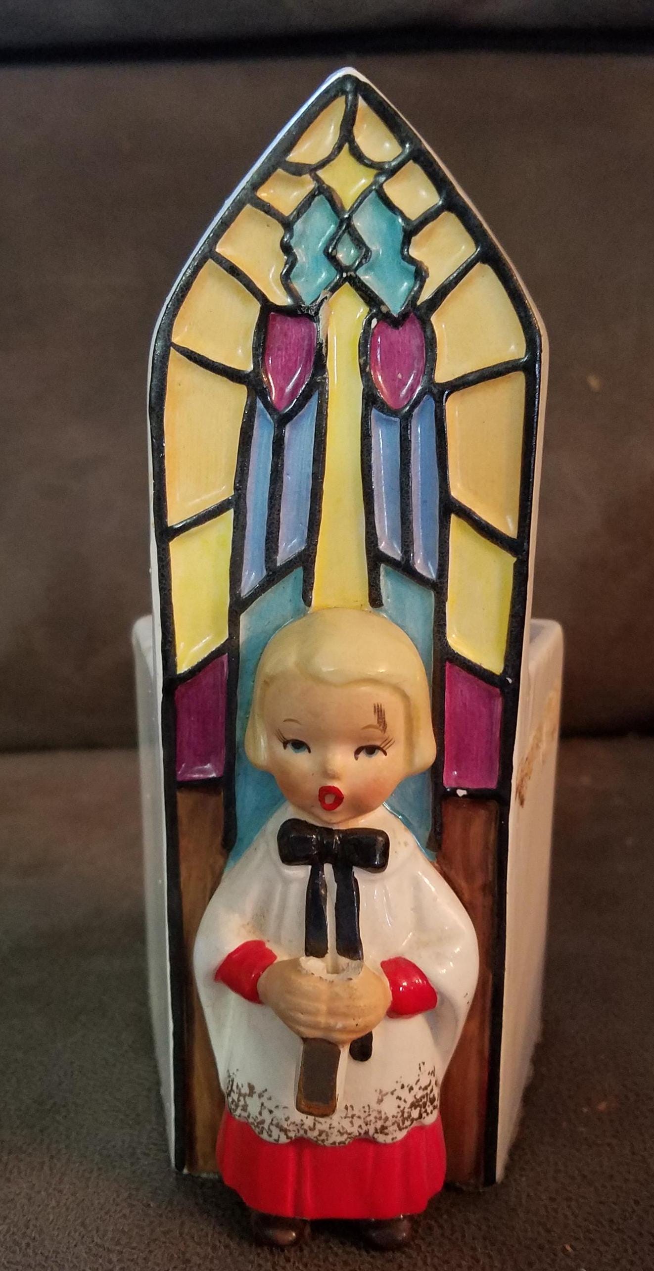 Vintage Napco National Pottery Stained Glass Planter 1959 CX3811C