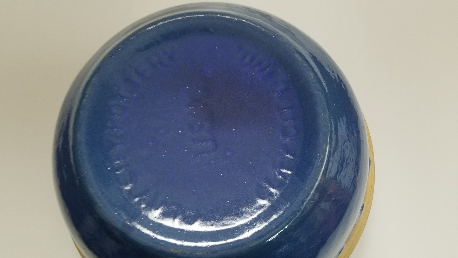 Vintage Blue Bowl Clay City Pottery USA 11 Etsy