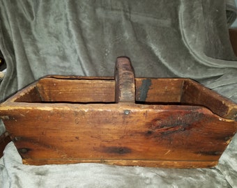 Antique Primitive Wooden Divided Knife/Tool Box