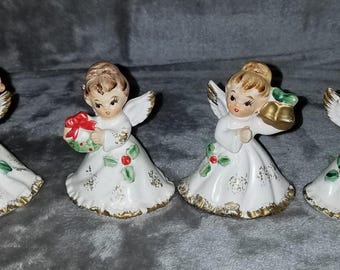 Vintage NAPCO Angel Christmas Figurine MCM 1950 Retro Ceramic