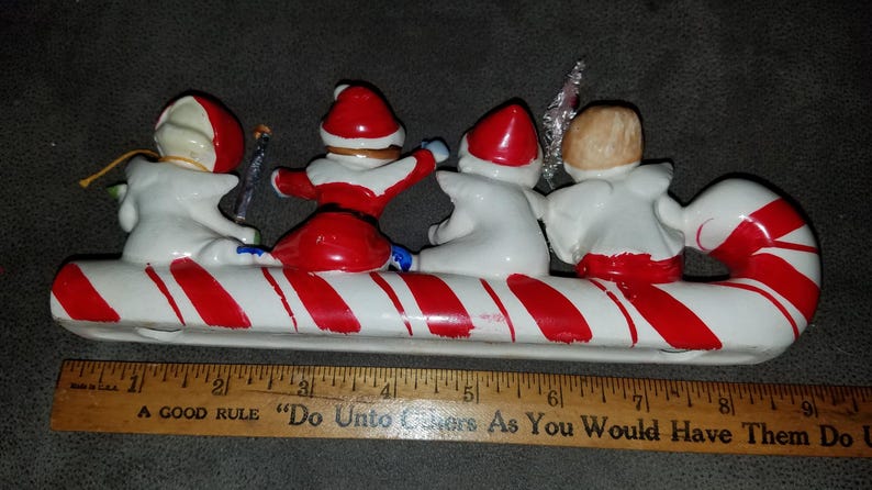 Vintage Merry Christmas Angel Candy Cane Sleigh - Etsy