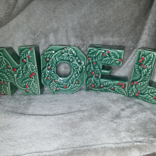 Vintage NOEL Christmas Candle Holder