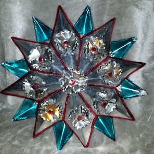 Mexican Punched Tin Star 16 Point 3D Double Sided Ornament