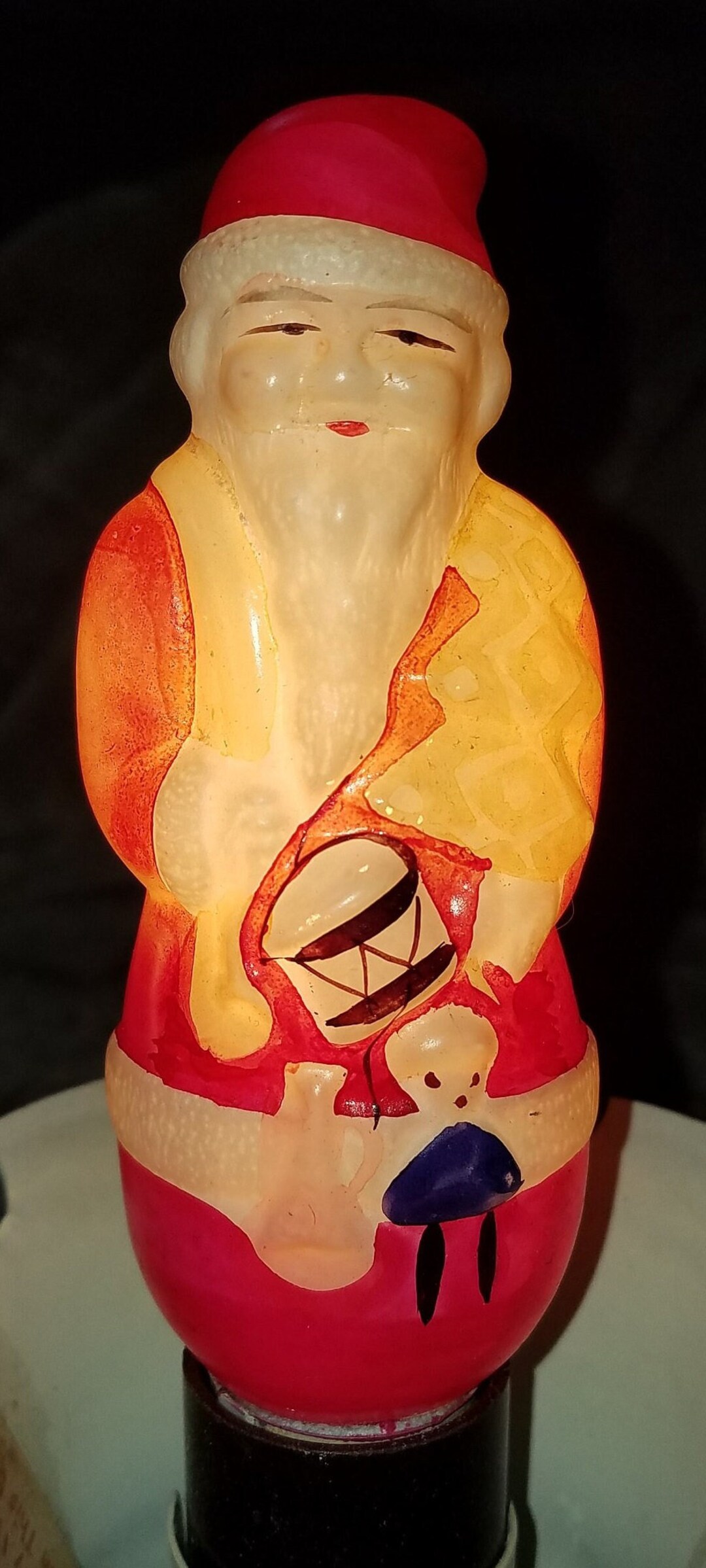 Vintage Glass Santa Christmas Light Bulb - Etsy