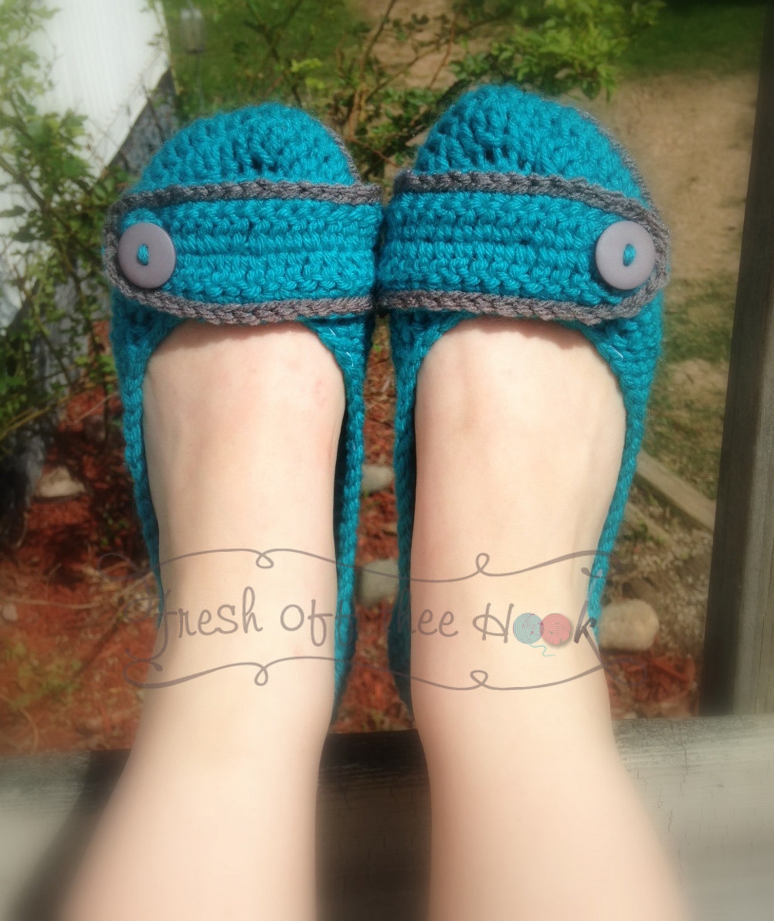 crochet womens ballet flat house slippers sizes 5-10 made to order any color