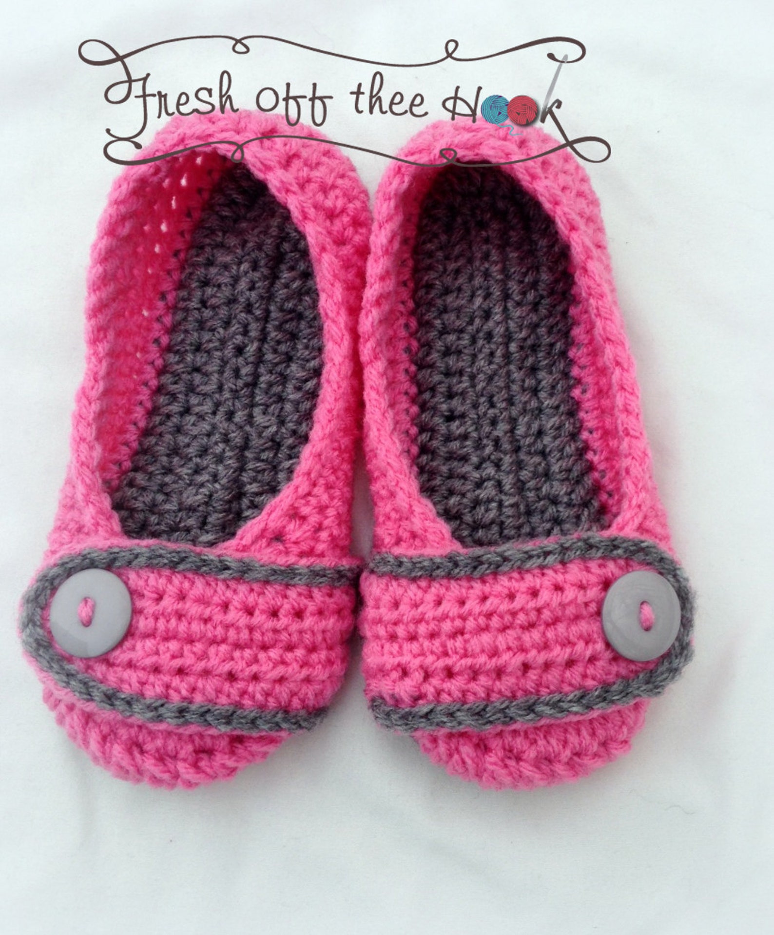 crochet girls ballet flat house slippers sizes 10-2 custom made to order any color