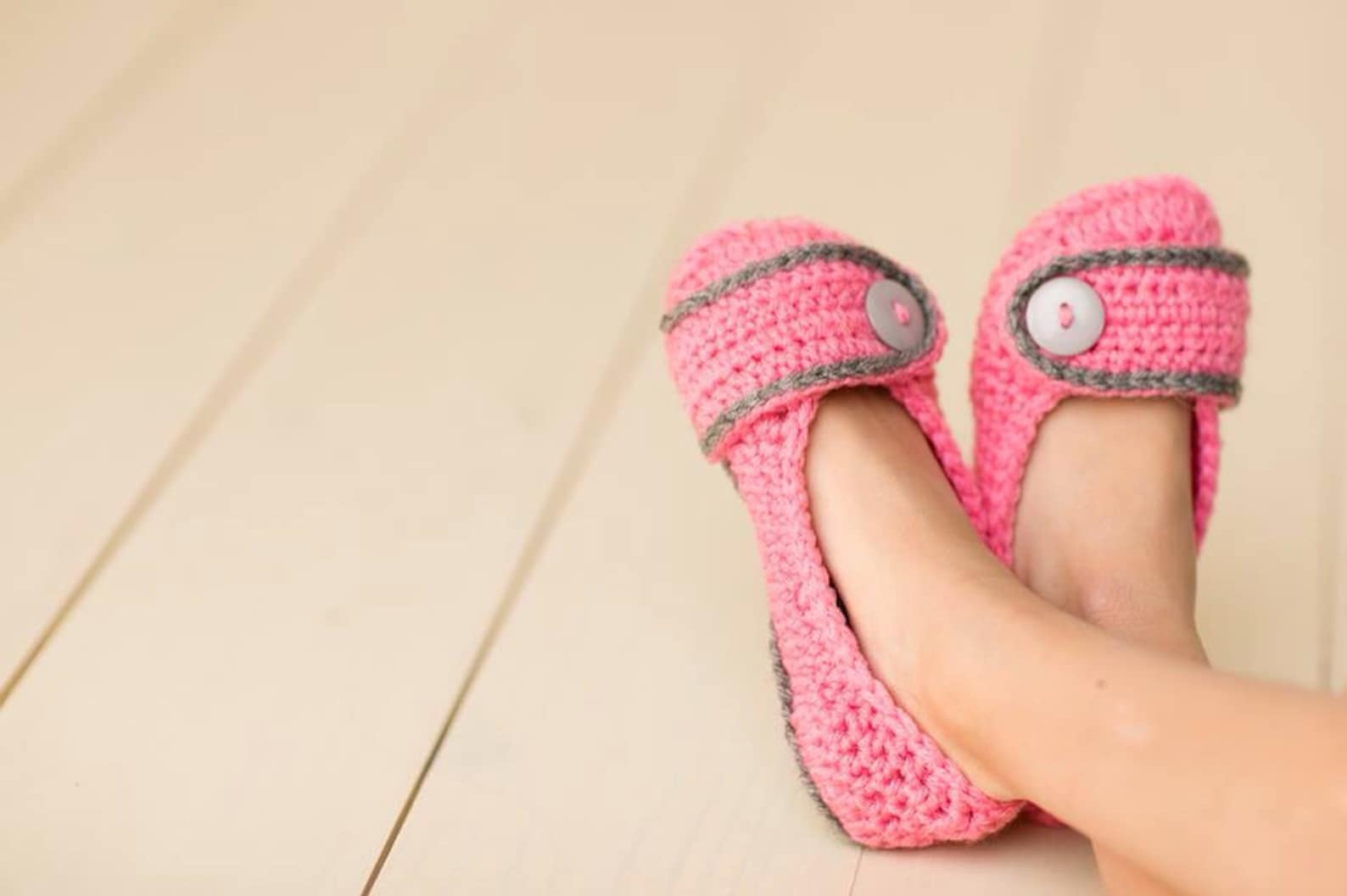 crochet girls ballet flat house slippers sizes 10-2 custom made to order any color