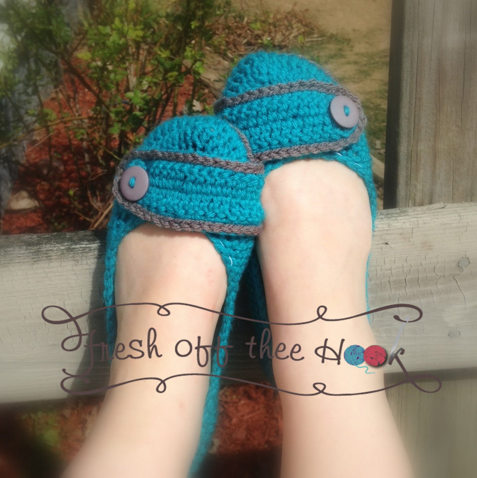 crochet womens ballet flat house slippers sizes 5-10 made to order any color