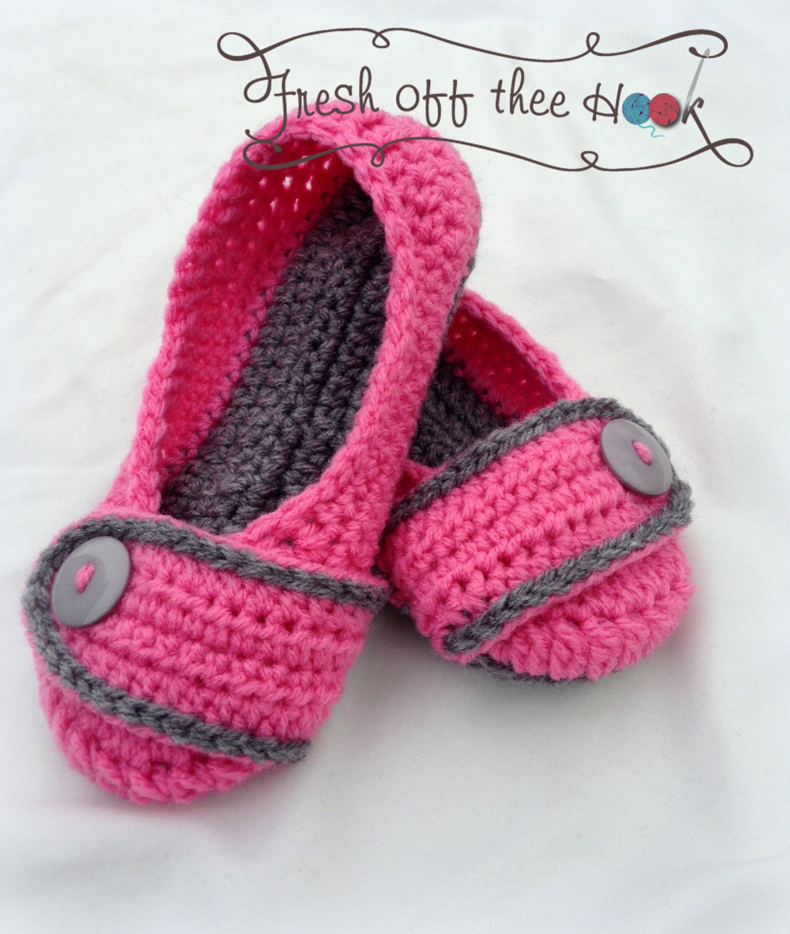 crochet girls ballet flat house slippers sizes 10-2 custom made to order any color