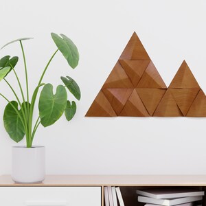 Bee Apis, set de 6 módulos lisos de madera para decoración de pared