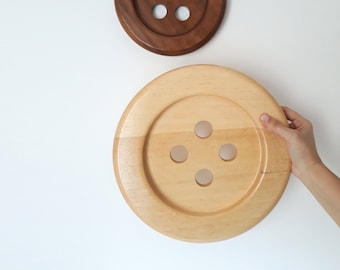 Dressmaker gift, Giant wood button, extra large wooden button for wall decor