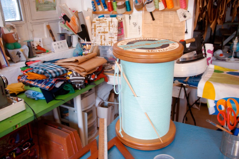 Giant spool stool for workshop decor 16 colors image 4
