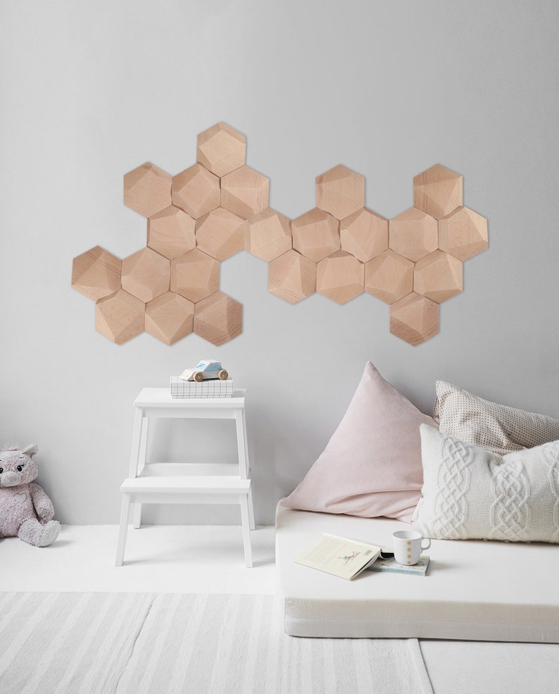 Nursery Minimal Wood Wall Art 24 Tiles Set Etsy