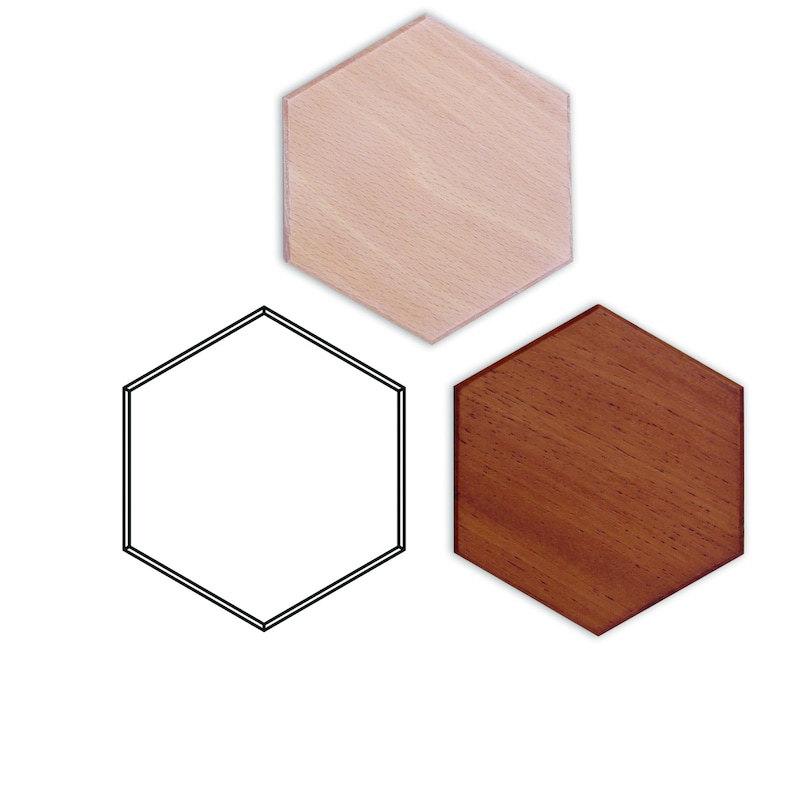 Geometric wall art set of 12 hexagonal tiles