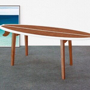 Mesa de café tabla de surf Mesa tabla de surf, Mesa de madera tabla de surf, Muebles surf, Decoración surf imagen 7