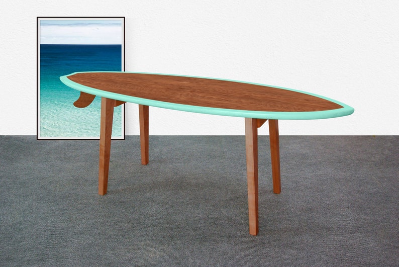 Mesa de café tabla de surf Mesa tabla de surf, Mesa de madera tabla de surf, Muebles surf, Decoración surf imagen 9