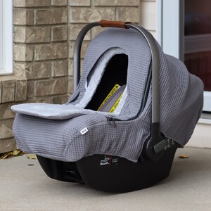 Baby Car Seat Cover Winter Waffle Cream