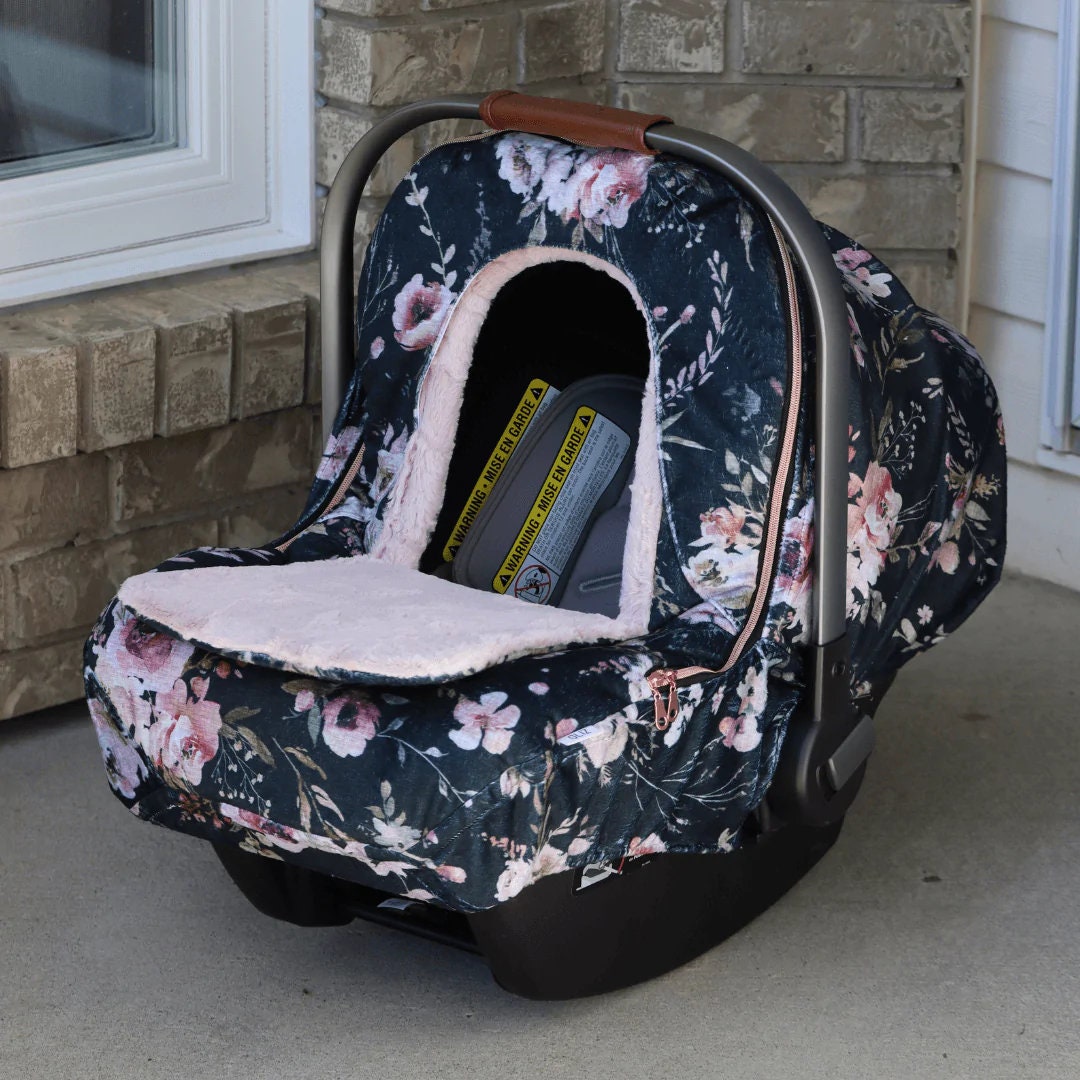 Baby Car Seat Cover Winter Medow Floral Etsy Canada